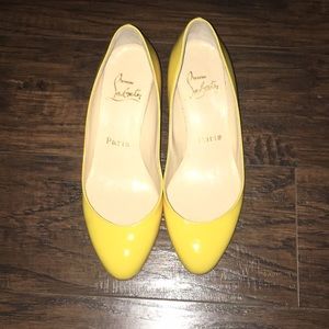 Authentic Christian Louboutin Yellow Wedges